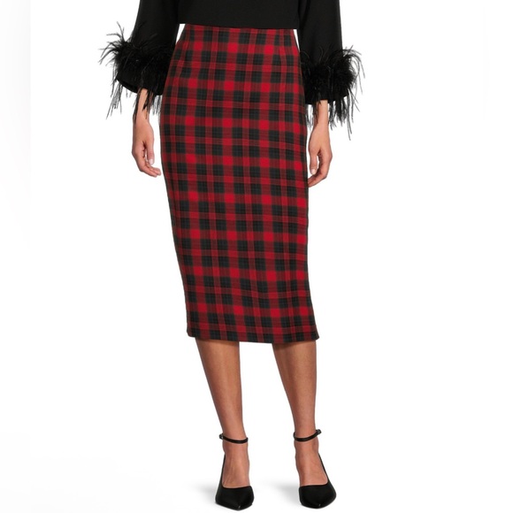 PRESTON & YORK Plaid Midi Skirt - Picture 1 of 12